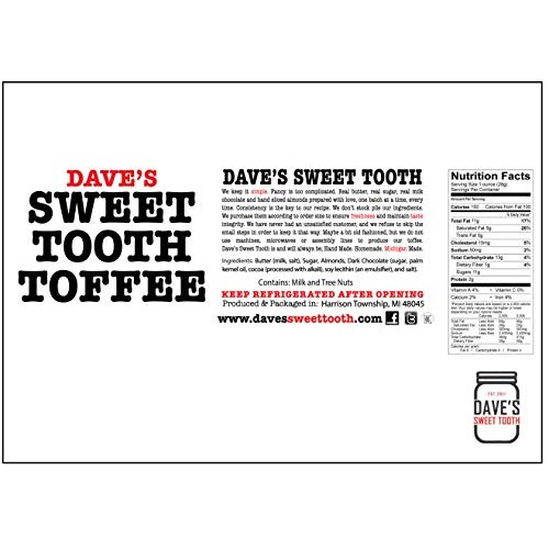 Daves Sweet Tooth Toffee, Dark Chocolate Cherry Flavor with Rea...