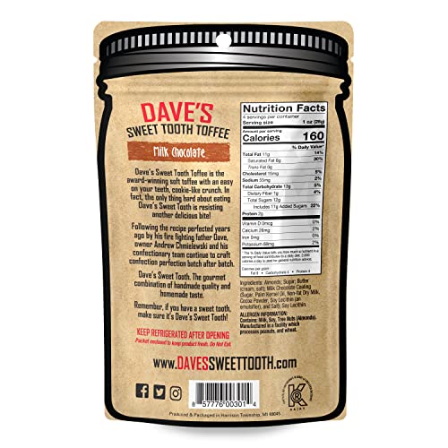Daves Sweet Tooth Toffee - Milk Chocolate Toffee Gift Set 4 oz...