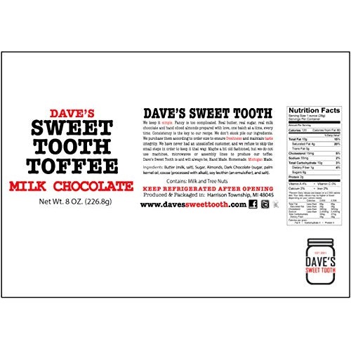 Daves Sweet Tooth Toffee - Milk Chocolate Toffee Gift Set 4 oz...