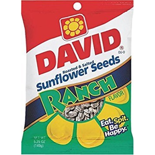 David, Sunflower Seeds, Roasted &Amp; Salted, Ranch, 5.25Oz Bag Pac