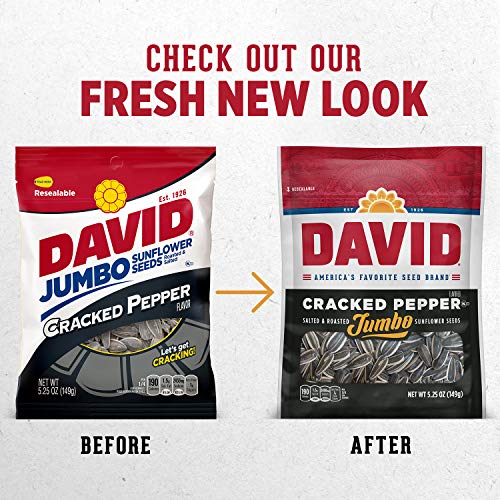 David Roasted And Salted Cracked Pepper Jumbo Sunflower Seeds, K