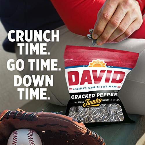 David Roasted And Salted Cracked Pepper Jumbo Sunflower Seeds, K