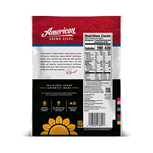David Roasted And Salted Cracked Pepper Jumbo Sunflower Seeds, K