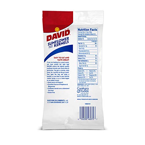 David Roasted And Salted Original Sunflower Kernels, 3.75 Oz, 12