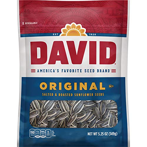 DAVID Roasted and Salted Original Sunflower Seeds, 5.25 oz
