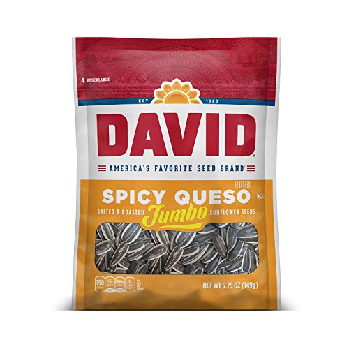 David Roasted And Salted Spicy Queso Jumbo Sunflower Seeds, Keto