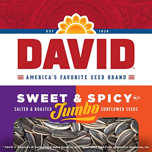 David Roasted And Salted Sweet And Spicy Jumbo Sunflower Seeds,