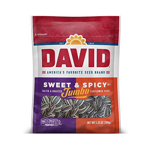 David Roasted And Salted Sweet And Spicy Jumbo Sunflower Seeds,