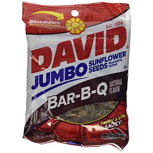 David Bbq Sunflower Seeds, 5.25 Oz, 2 Packs Roasted And Salted