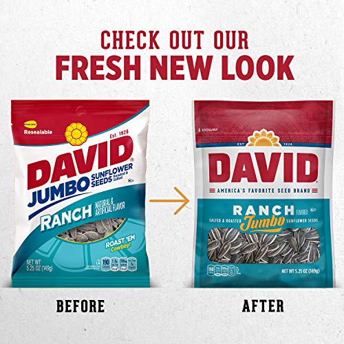 David Seeds Roasted And Salted Ranch Jumbo Sunflower Seeds, Keto
