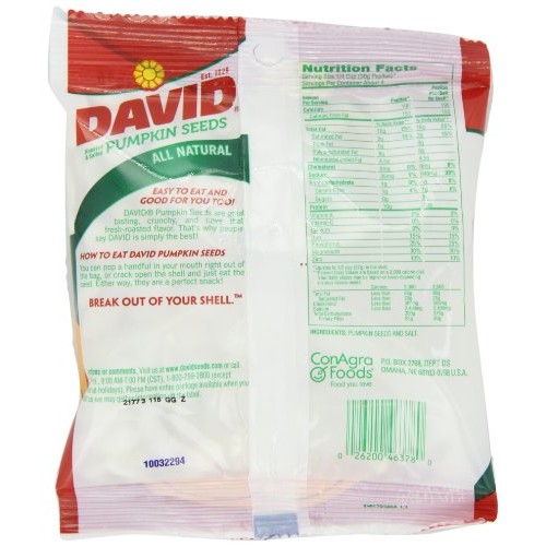 David Seeds Pumpkin Seeds, 5-Ounce Bags Pack of 12