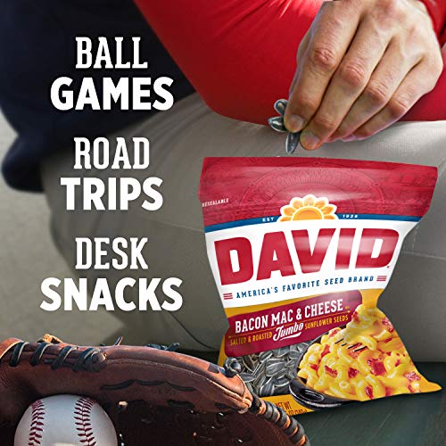 DAVID Seeds Roasted and Salted Bacon Mac & Cheese Jumbo Sunflowe...