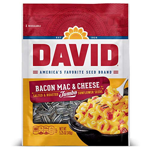 DAVID Seeds Roasted and Salted Bacon Mac & Cheese Jumbo Sunflowe...