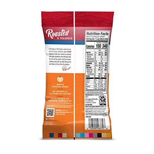 David Seeds Roasted And Salted Pumpkin Seeds, 2.25 Oz, 12 Pack