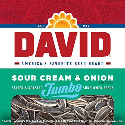 David Sour Cream &Amp; Onion Jumbo Sunflower Seeds, Keto Friendly, 5