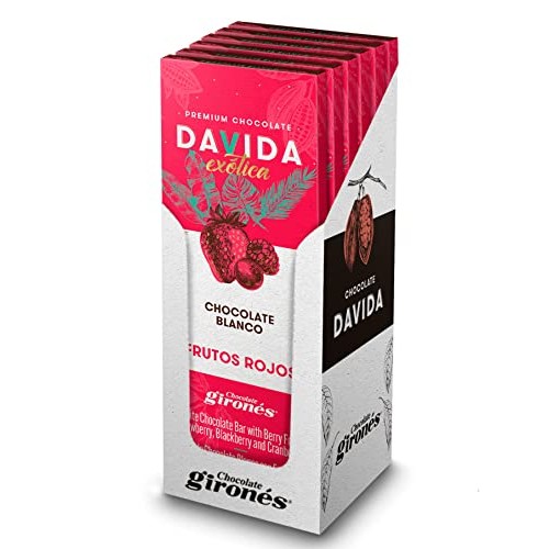 DAVIDA Premium Colombian White Chocolate Bars with Strawberries,...
