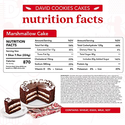 Davids Cookies Marshmallow Cake - 10 - Birthday Cake For Deliv...