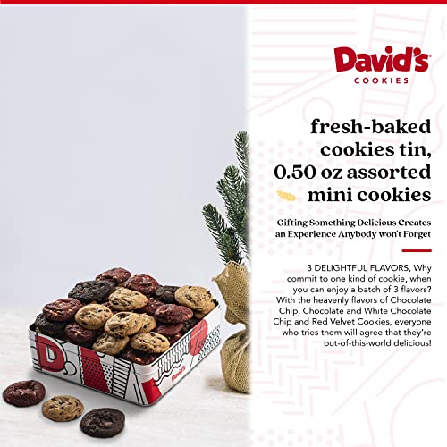Davids Fresh-Baked Cookies Tin, 0.50 Oz Assorted Mini Cookies W
