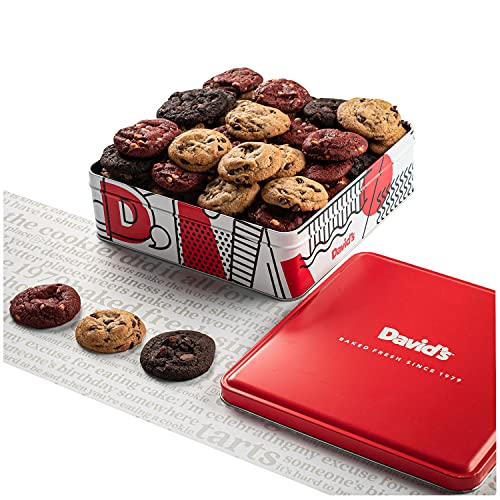 Davids Fresh-Baked Cookies Tin, 0.50 Oz Assorted Mini Cookies W