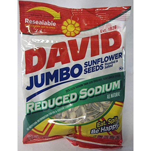 Davids Sunflower Seeds Reduced Sodium 5.25 Oz Pack Of 12