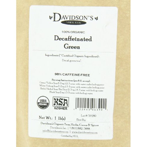 Davidsons Tea Bulk, Decaf Green, 16-Ounce Bag