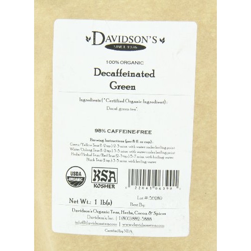 Davidsons Tea Bulk, Decaf Green, 16-Ounce Bag