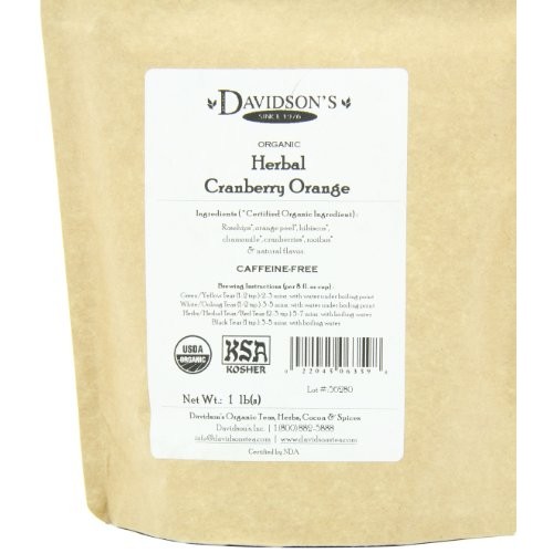 Davidsons Tea Bulk, Herbal Cranberry Orange, 16 Ounce
