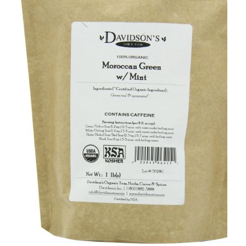 Davidsons Tea Bulk, Moroccan Green With Mint, 16 Ounce