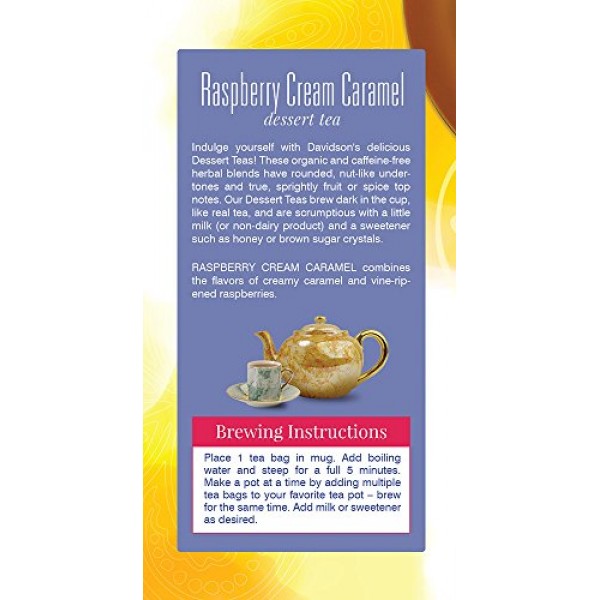 Davidsons Tea Raspberry Cream Caramel, 25-Count Tea Bags ,1.77 ...