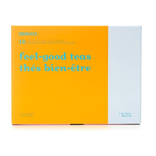 Davidstea Feel-Good Teas 12 Tea Sampler, Loose Leaf Tea Gift Set