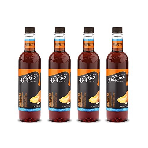 Davinci Gourmet Sugar Free Syrup, Amaretto, 25.4 Ounce Pack Of 4