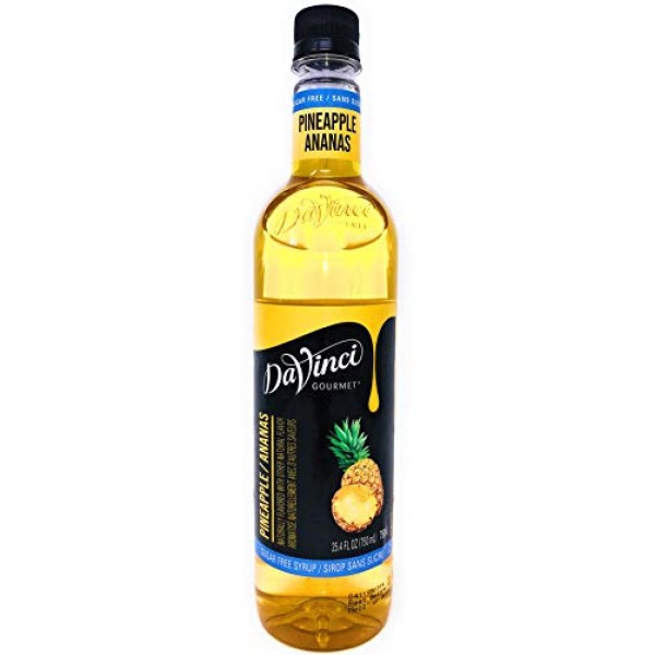 Davinci Gourmet Sugar Free Pineapple Syrup, 750 Ml Plastic Bottle