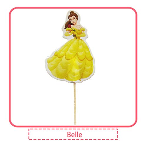 Dawei 24Pcs Princess Cupcake Toppers Party Decoration Party Supp