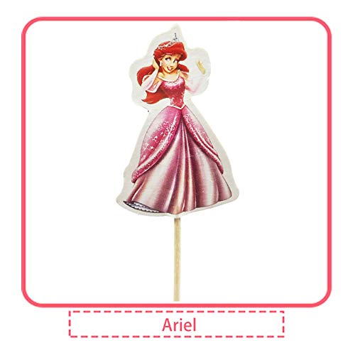 Dawei 24Pcs Princess Cupcake Toppers Party Decoration Party Supp