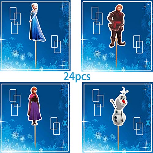 Dawei 24Pcs The New Princess Cupcake Toppers For Birthday Party