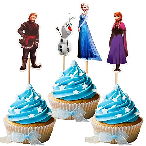 Dawei 24Pcs The New Princess Cupcake Toppers For Birthday Party