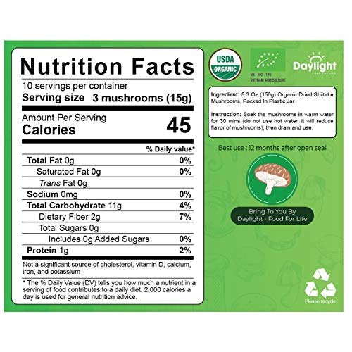 Organic Shiitake Mushrooms Dried - Shitake Mushroom Large Size