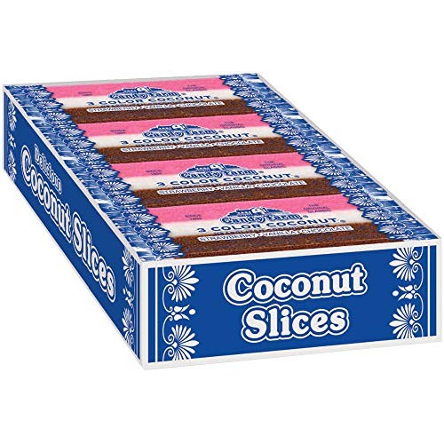 Neapolitan Coconut Slice Candy Bars Vanilla, Chocolate &Amp; Strawb Neapolitan Coconut Slice Candy Bars Vanilla, Chocolate &Amp; Strawb