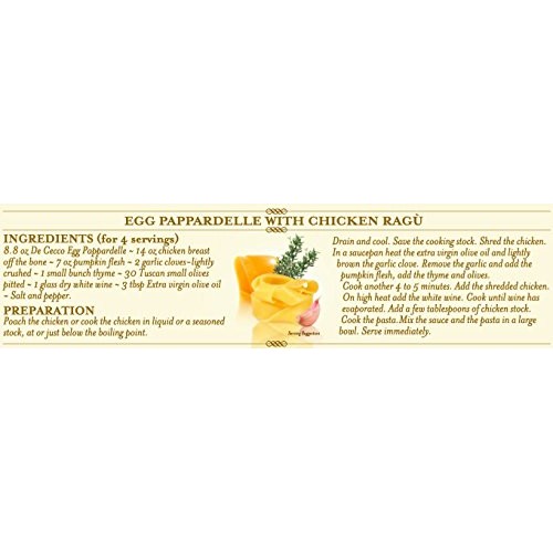 De Cecco Pasta, Egg Pappardelle, 8.8 Ounce