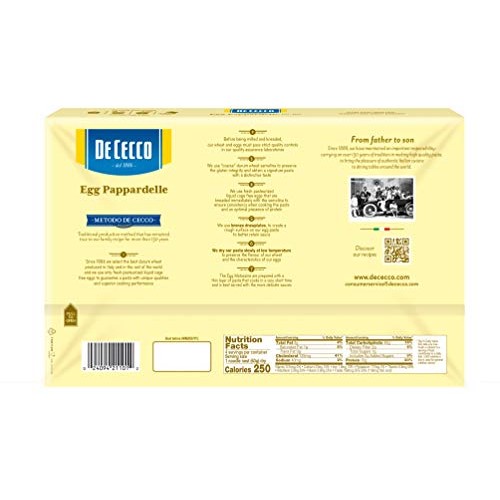 De Cecco Pasta, Egg Pappardelle, 8.8 Ounce