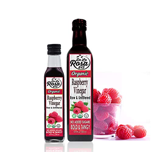 De La Rosa Organic Raspberry Vinegar, Raw & Unfiltered Pure Vine...