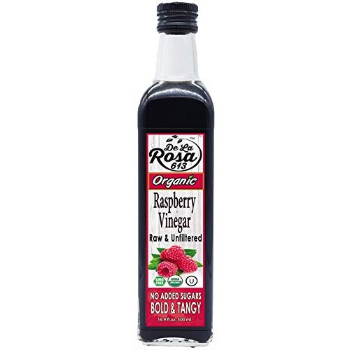 De La Rosa Organic Raspberry Vinegar, Raw & Unfiltered Pure Vine...