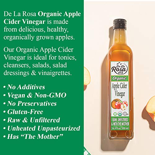 Organic Apple Cider Vinegar - De La Rosa 16.9Oz - Raw &Amp; Unfilter