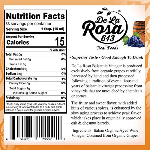 Organic Italian Balsamic Vinegar Of Modena 2-Pack - De La Rosa