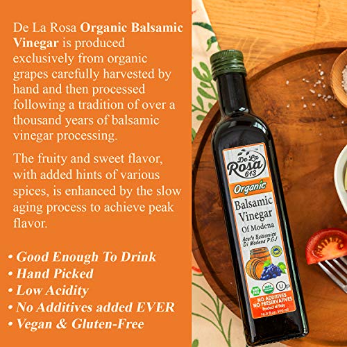 Organic Italian Balsamic Vinegar Of Modena 2-Pack - De La Rosa