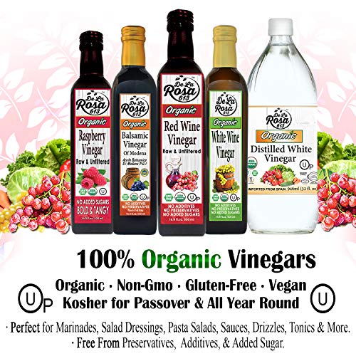 Organic Red Wine Vinegar - De La Rosa 16.9Oz - Raw &Amp; Unfiltered