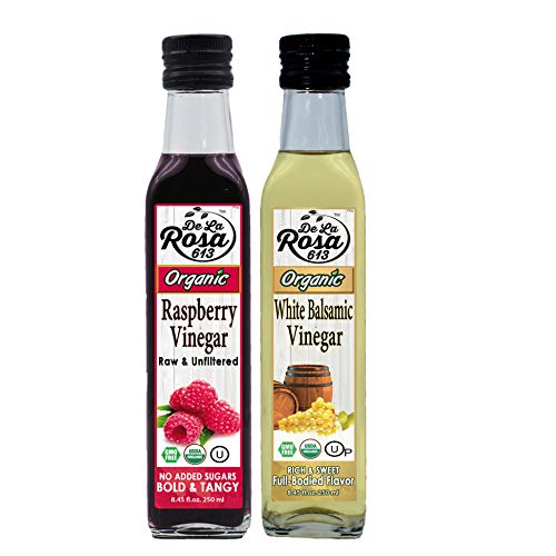 Organic Vinegar Variety 2-Pack - White Balsamic Vinegar &Amp; Raspbe