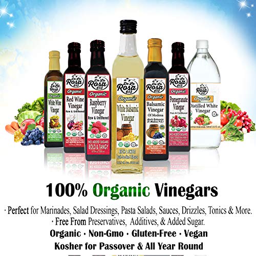 Organic White Balsamic Vinegar 2-Pack - De La Rosa 16.9Oz - Ag