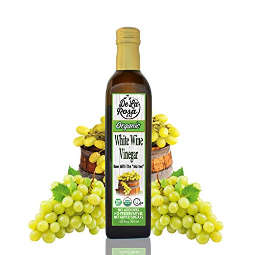 Organic White Wine Vinegar - De La Rosa 16.9Oz - Raw &Amp; Unfiltere