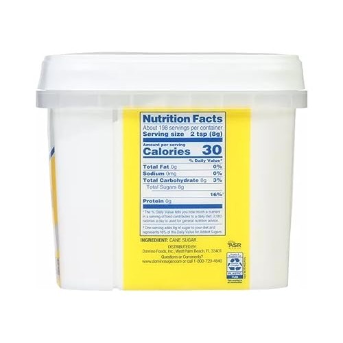 Domino Premium Pure Cane Sugar, Granulated Sugar Easy Baking Tub...